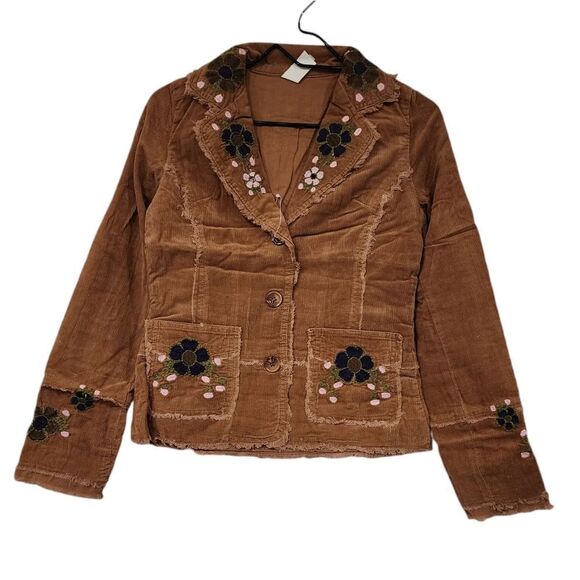 Sandrea Corduroy Embroidered Floral Jacket - Picture 1 of 10